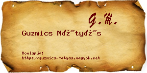 Guzmics Mátyás névjegykártya