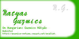 matyas guzmics business card